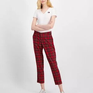 Tommy Hilfiger Women's Red Plaid Pants